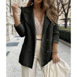 blazer noir texturé chic tendance femme