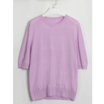 t-shirt en laine tricoté mauve femme