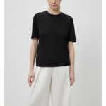 t-shirt en laine tricoté noir femme