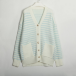 cardigan long marinière bouton doré femme à rayures