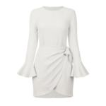 mini robe blanche chic jupe croisée