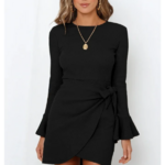robe de soirée minimaliste noire femme