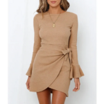 robe de soirée minimaliste beige femme