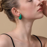 Boucles doreilles Adella goutte verte