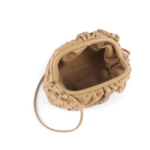 mini sac à main camel en cuir luxe