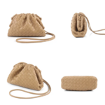 mini sac à main camel en cuir tissé