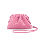 mini sac à main rose tissé en cuir