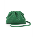 mini sac à main vert tissé en cuir