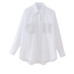 chemise blanc à clous argentés femme