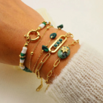 bracelet vert bohème pierre naturelle