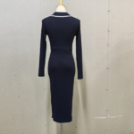 robe chic noire en tricot femme taille haute