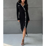 robe chic noire en tricot femme working girl