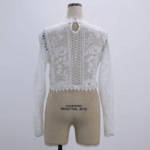 chemisier en dentelle blanc transparent femme