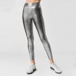pantalon de yoga gris metallisé
