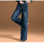 jean taille haute évasé jambes larges femme