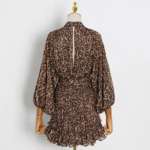 robe léopard manches longues femme