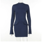 robe bureau femme bleu marine à poches