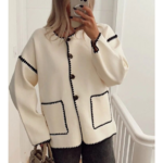 veste blanche patchwork hiver femme