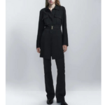 robe courte noire ceinture élégante femme style trench