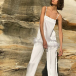 Pyjama Hortense en Satin et Plumes