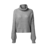 pull col roulé gris femme
