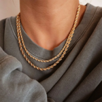 Collier de chaîne de corde en acier inoxydable