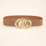 ceinture beige boucle dorée femme