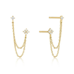 boucle doreille double trou or