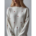 pull blanc coeur femme 2024