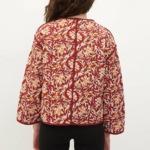 veste matelassée imprimée rouge fleurie femme
