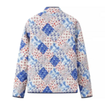 veste matelassée imprimée fleurie bleu marine bohème chic