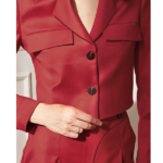 ensemble de tailleur rouge chic femme
