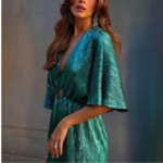 combinaison en satin vert  femme occasion spéciale