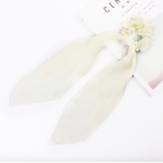 Foulard chouchou élastique accessoire cheveu bohème femme écru