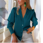 chemisier coloré vert femme