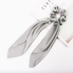 Foulard chouchou élastique accessoire cheveu bohème femme gris