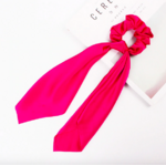 Foulard chouchou élastique accessoire cheveu bohème femme rose fushia