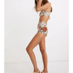 maillot de bain deux pièces imprimé à fleurs vintage