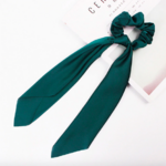 Foulard chouchou élastique accessoire cheveu bohème femme vert