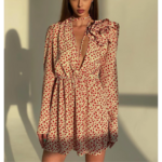 mini robe plissée imprimée femme