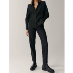 chemisier noir élégant femme coton