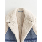 gilet denim fausse fourrure sans manches