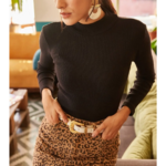 pull noir col montant basique femme