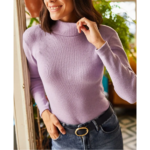 pull intemporel violet femme
