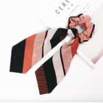 Foulard chouchou élastique accessoire cheveux fille imprimé rose orange