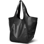 grand sac cabas en cuir noir chic