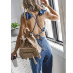 combinaison dos nu femme en denim