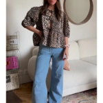 haut original imprimé léopard femme