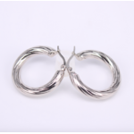 Créoles dorées torsadées couleur argent 30mm
