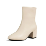bottines beige écru à petit talon